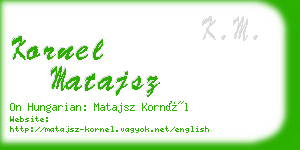 kornel matajsz business card